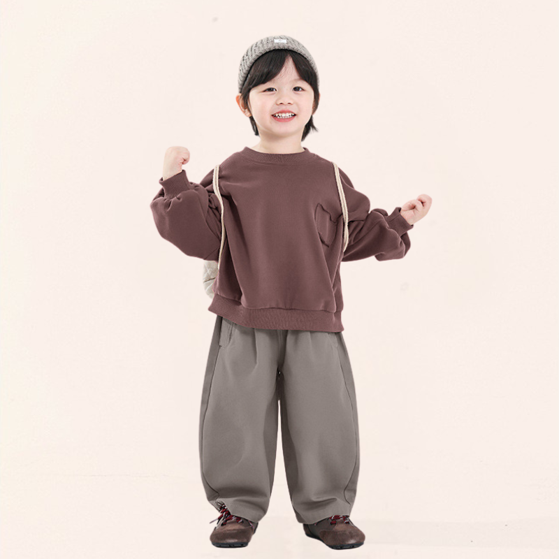 ウエストボタンリラックス純綿パンツ