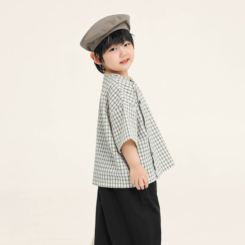 斜め前立てチャックシャツ