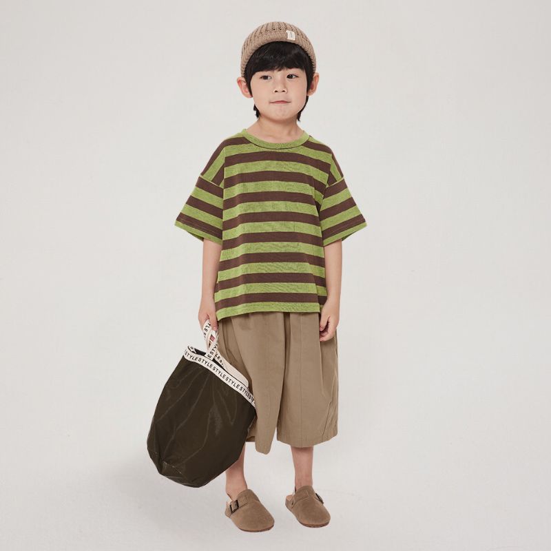 配色リブTシャツ