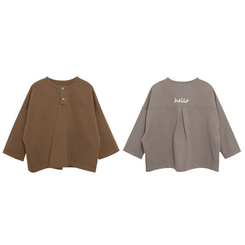ヘンリーネック長袖Tシャツ