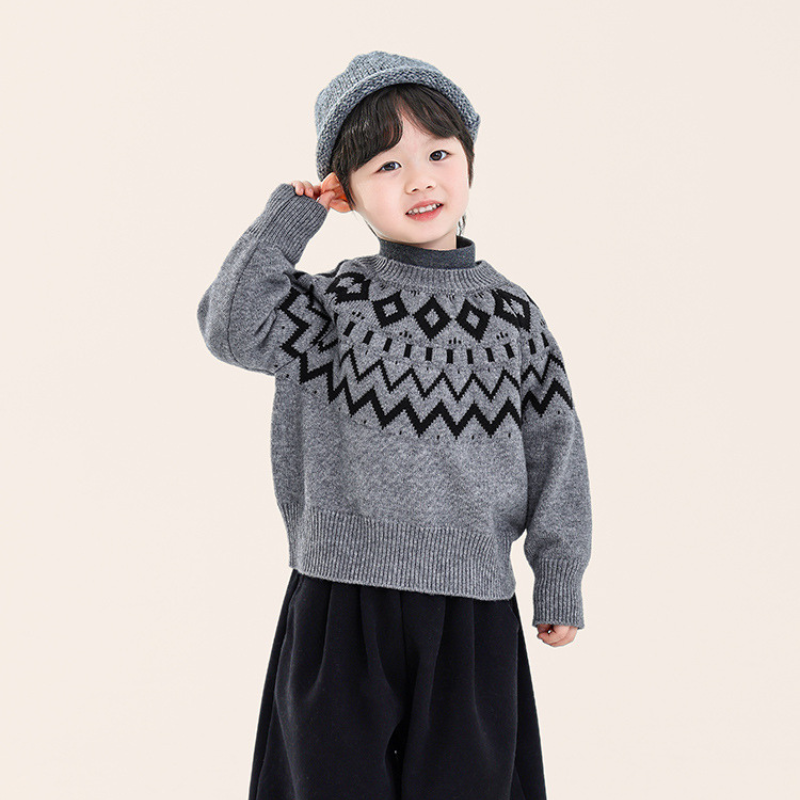 ノルディック柄厚手ニット