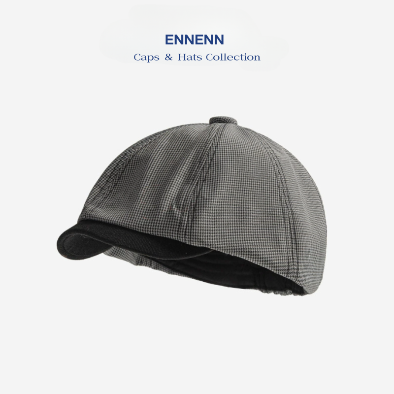 千鳥格子キャスケット