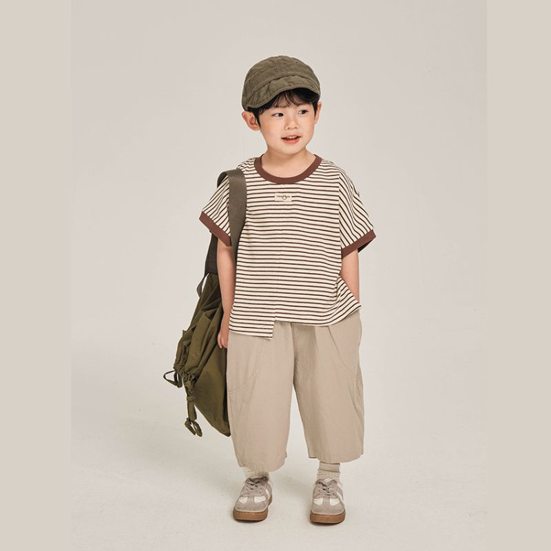 シンプル7分丈クロップドパンツ