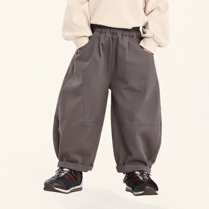 綿100%ステッチロングパンツ