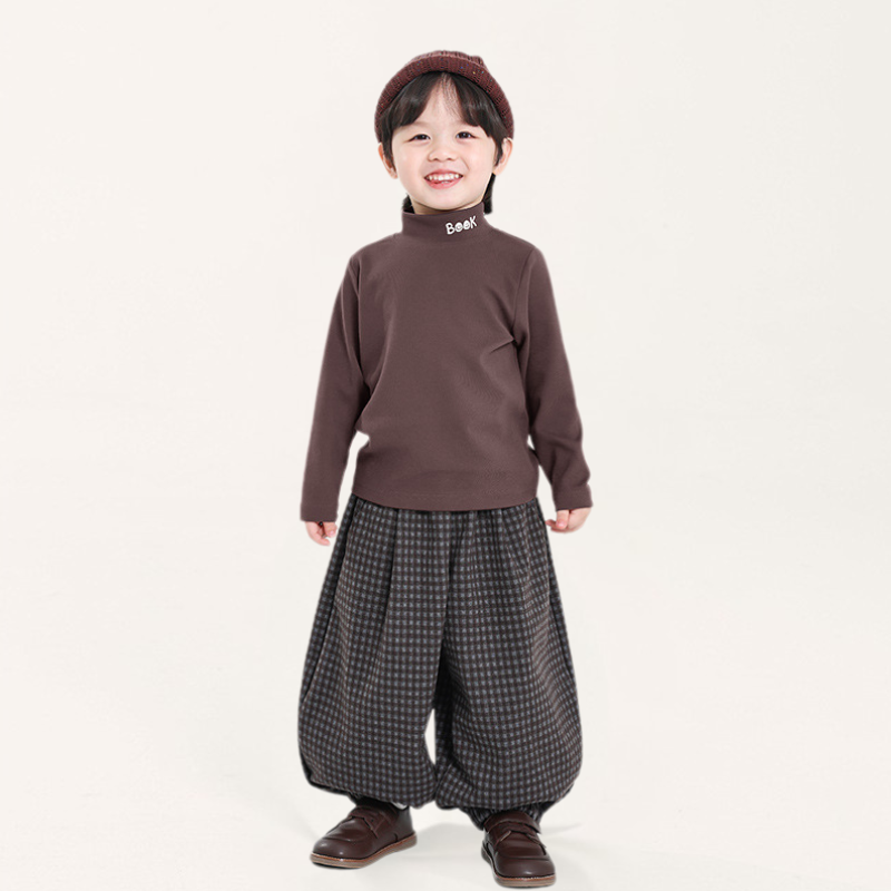 ウール風チェックバルーンパンツ