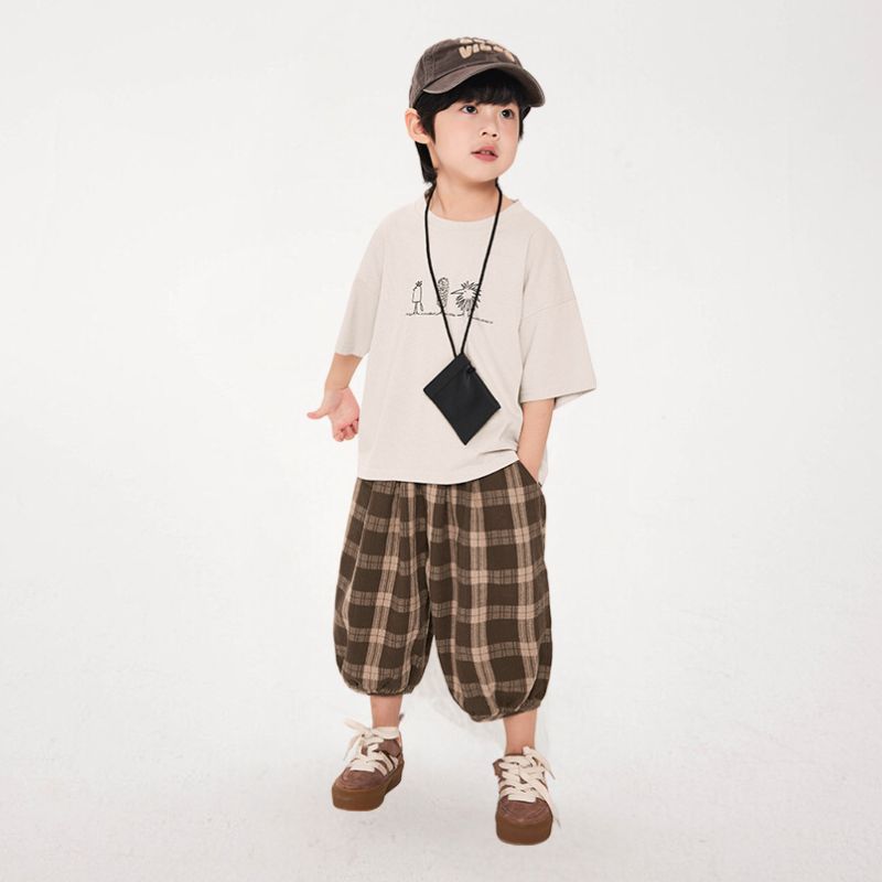 7分丈チェック柄パンツ