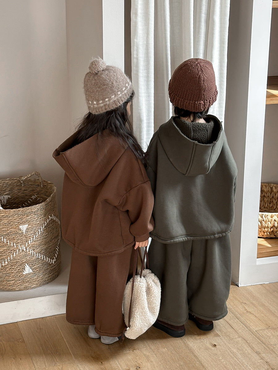 Fleece-lined hoodie set (2 pieces)