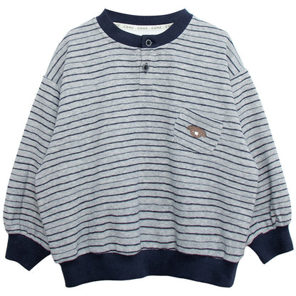 ヘンリーネックボーダースウェット