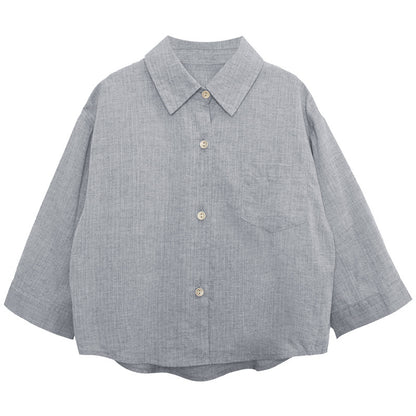 立体糸ストライプシャツ