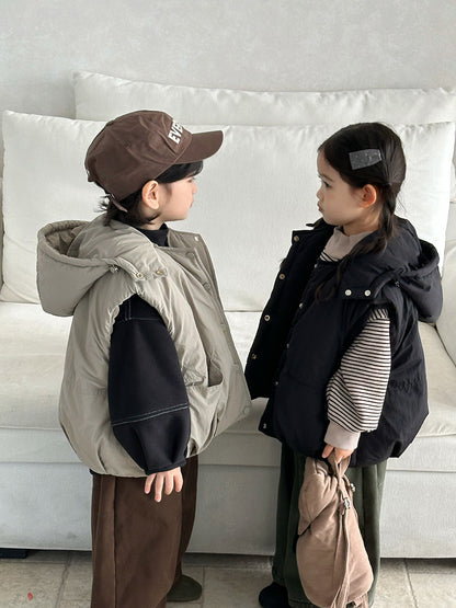 脱着フードつき中棉ベスト