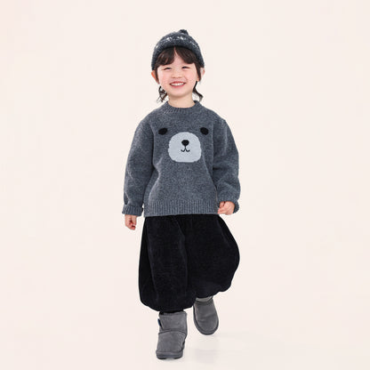 ベア柄プルオーバー