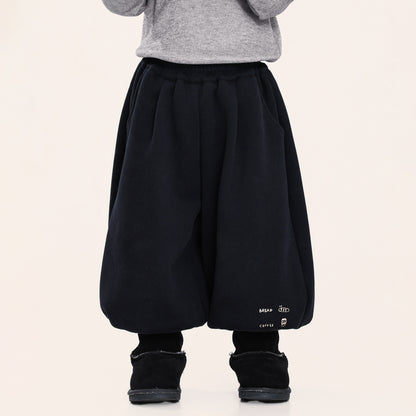 裾プリント裏ボアパンツ