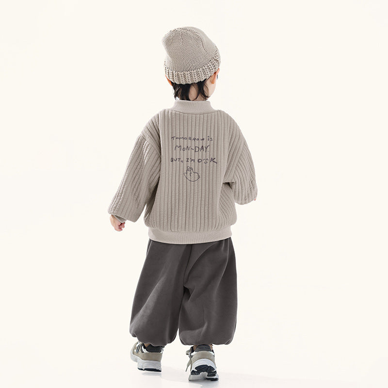 Fleece-lined high-neck sweatshirt