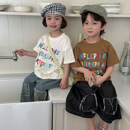 カラフルレターTシャツ