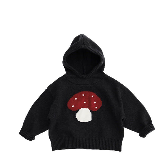 キノコモチーフニットパーカー