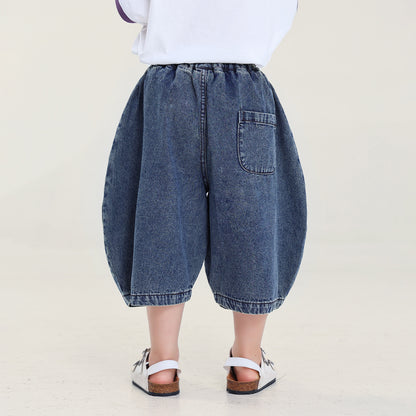 薄手デニム七分パンツ