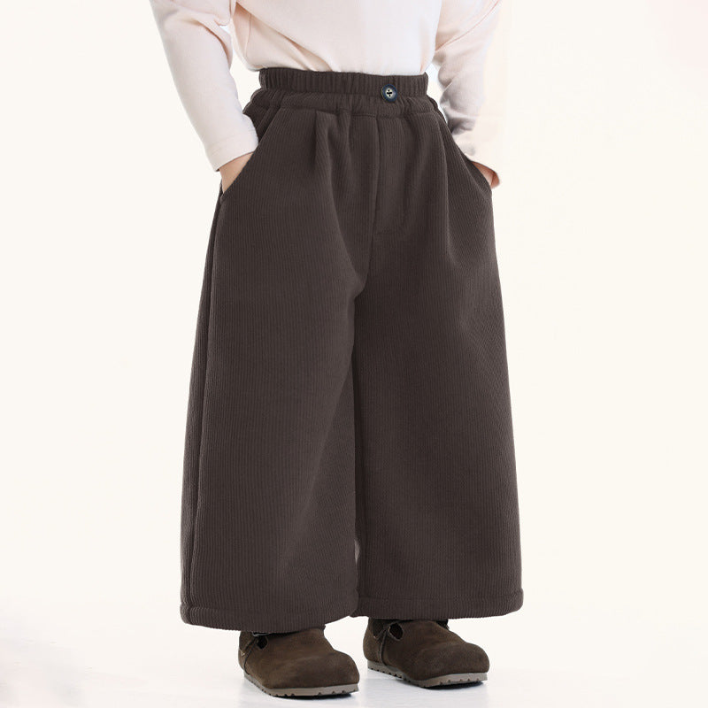 裏毛コーデュロイワイドパンツ