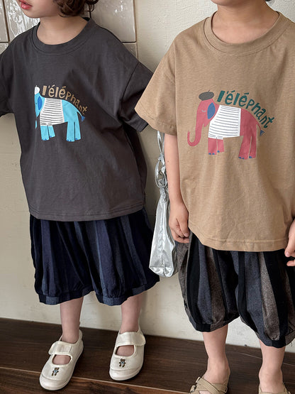 ゾウさんイラストTシャツ