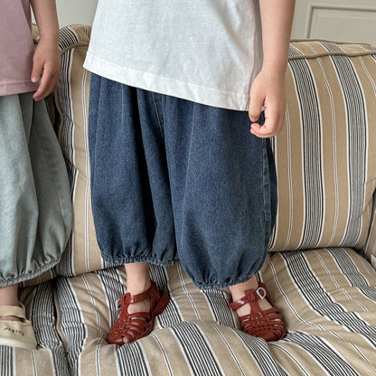 薄手七分丈デニムパンツ