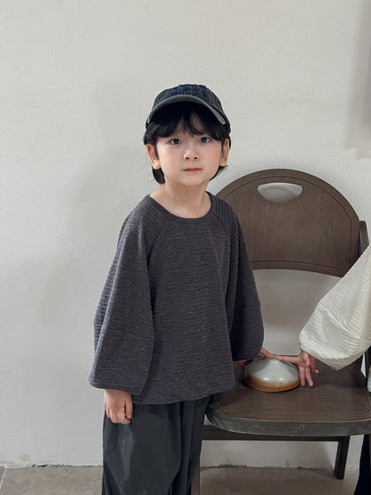 袖切替凹凸生地九分袖Tシャツ