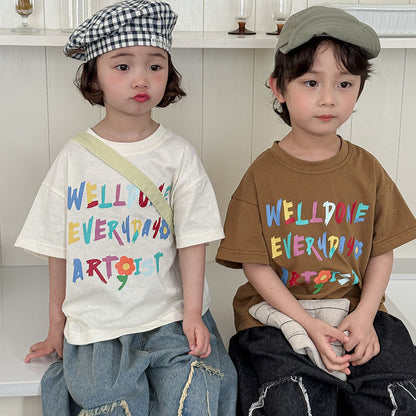 カラフルレターTシャツ