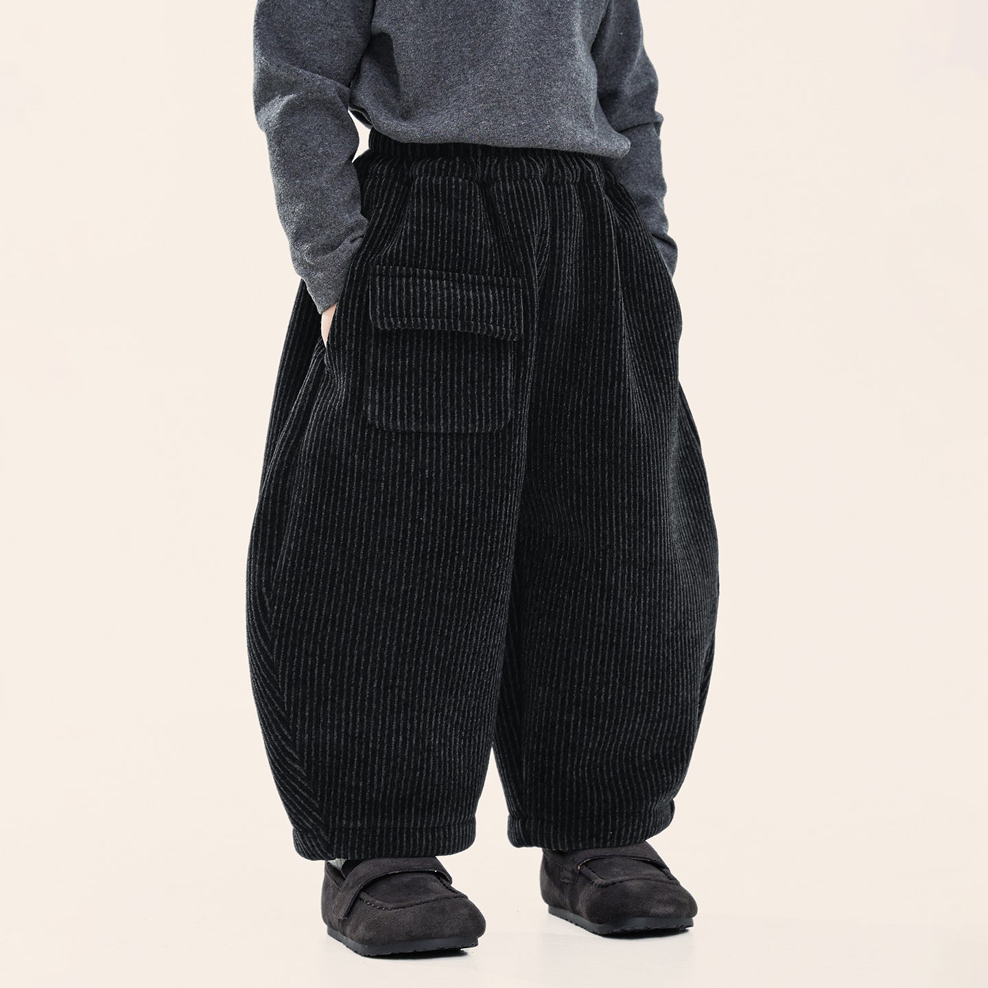 裏ボアシェニール織りパンツ