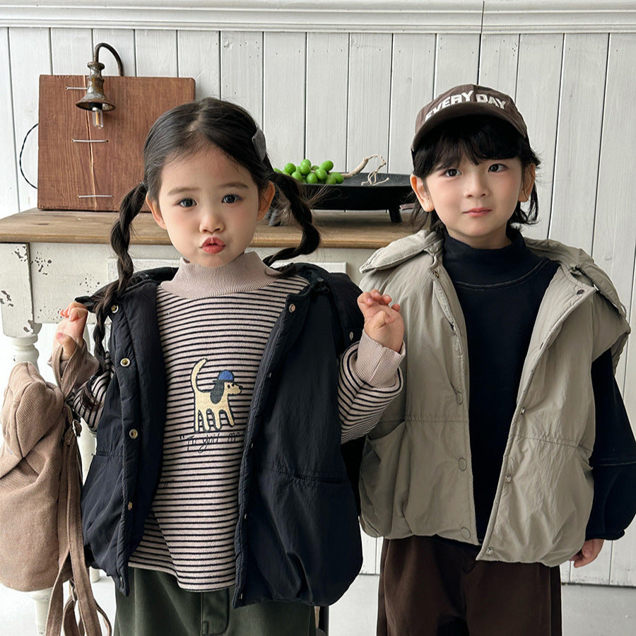 脱着フードつき中棉ベスト