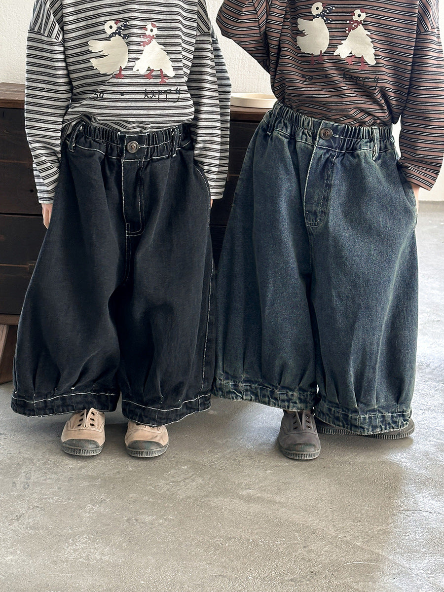 ヴィンテージ感ワイドデニムパンツ