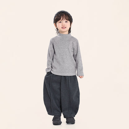 かすか縦ストライプ裏ボアインナー