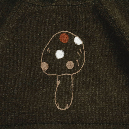 きのこプリントニットパーカー