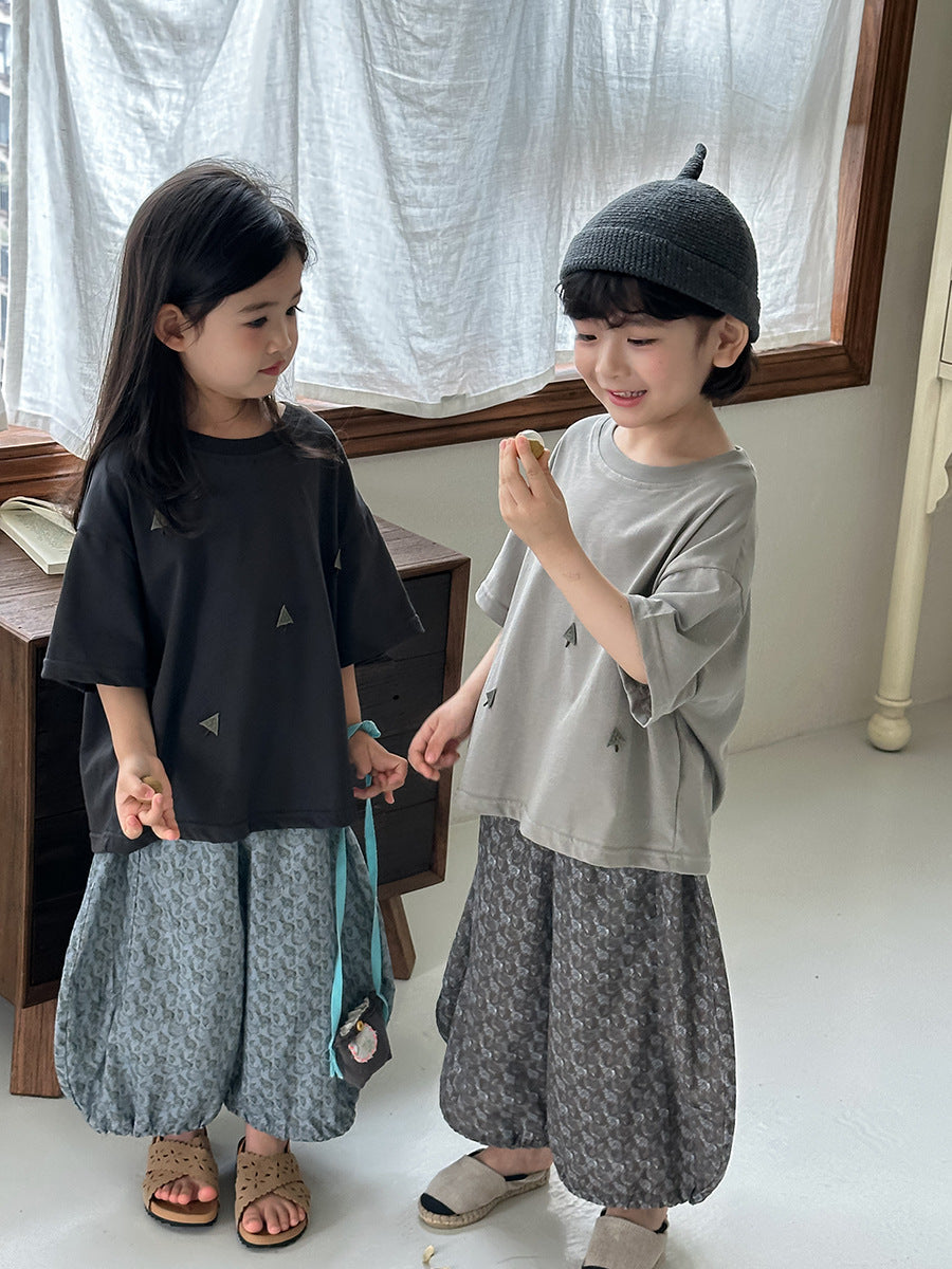 全面プリントコットンロングパンツ