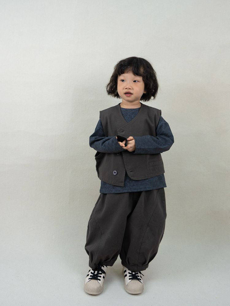 アシンメトリー純綿ベスト