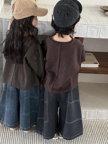 斜めボタンTシャツ綿100%