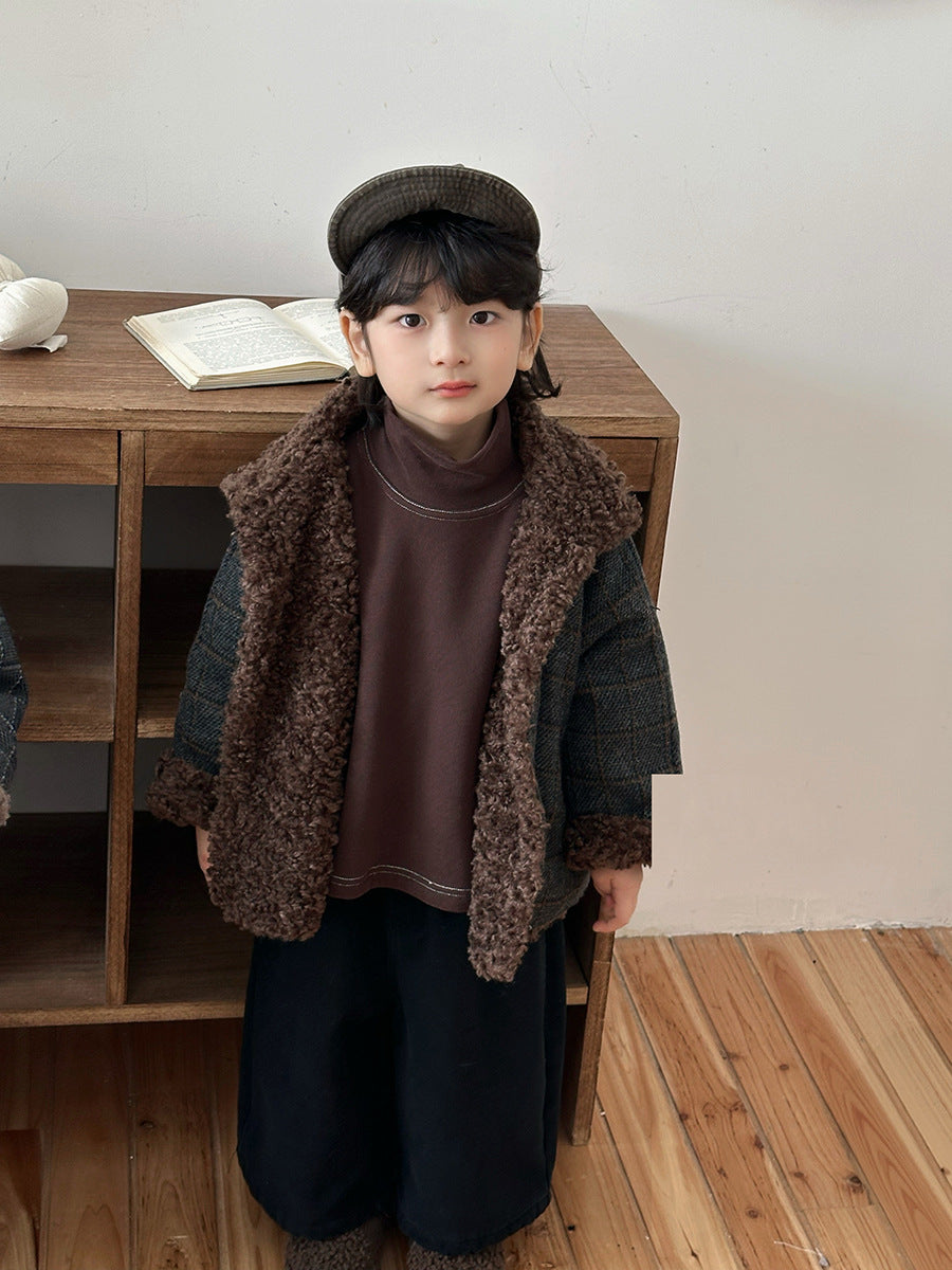 ボアフリースチェック柄コート