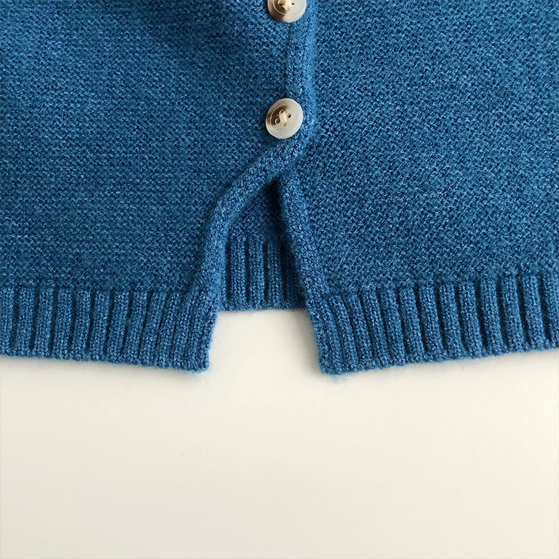 前スリットVネックニットベスト