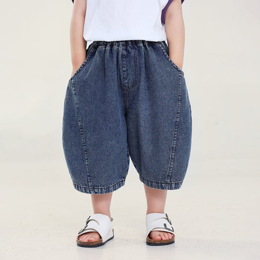 薄手デニム七分パンツ