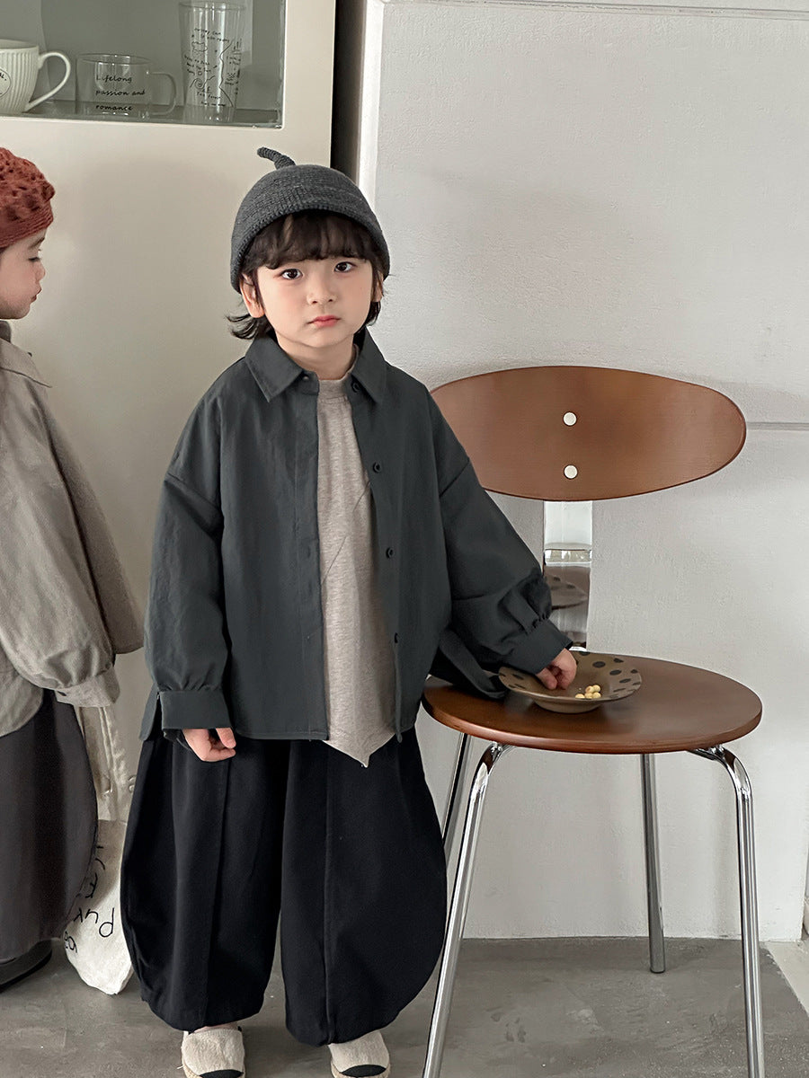 デザイン性ある無地シャツアウター