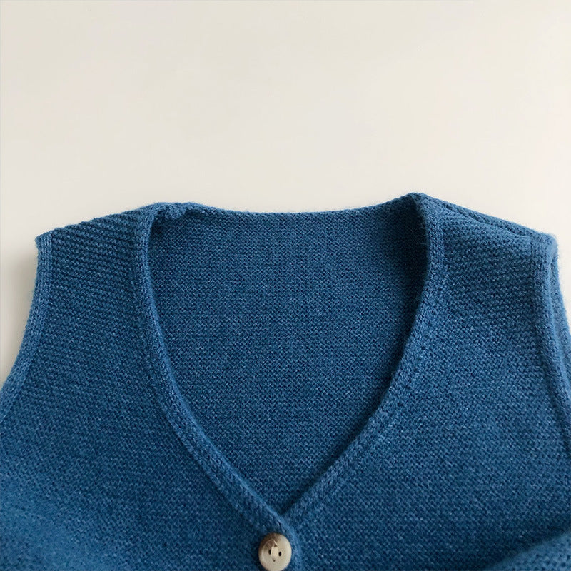 前スリットVネックニットベスト
