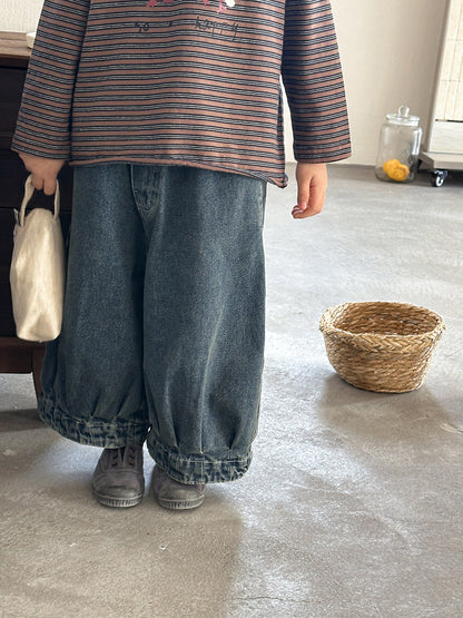 ヴィンテージ感ワイドデニムパンツ