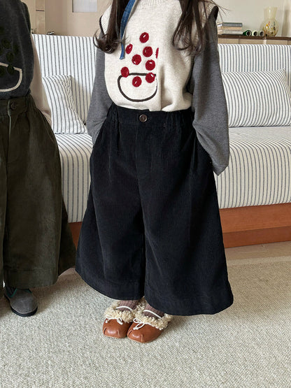 コーデュロイワイドロングパンツ