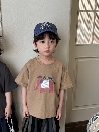 ゾウさんイラストTシャツ