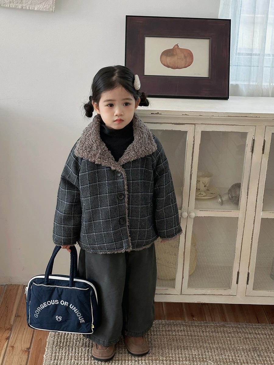 ボアフリースチェック柄コート