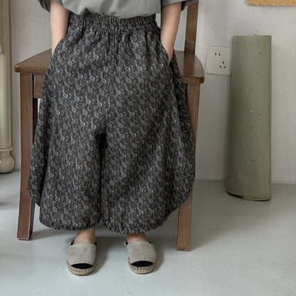 全面プリントコットンロングパンツ