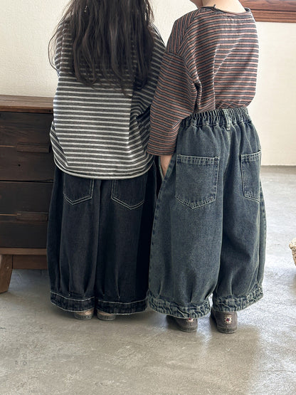 ヴィンテージ感ワイドデニムパンツ