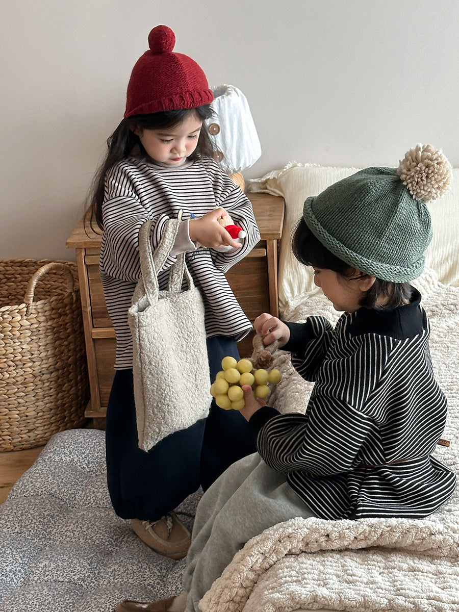 裏ボアボーダーハイネックスウェット