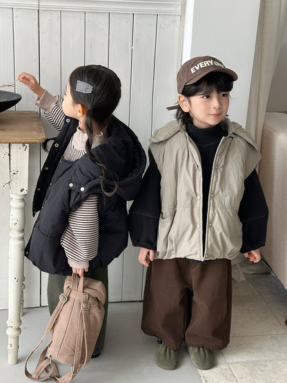 脱着フードつき中棉ベスト