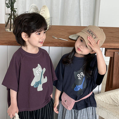 猫ちゃんプリント半袖Tシャツ