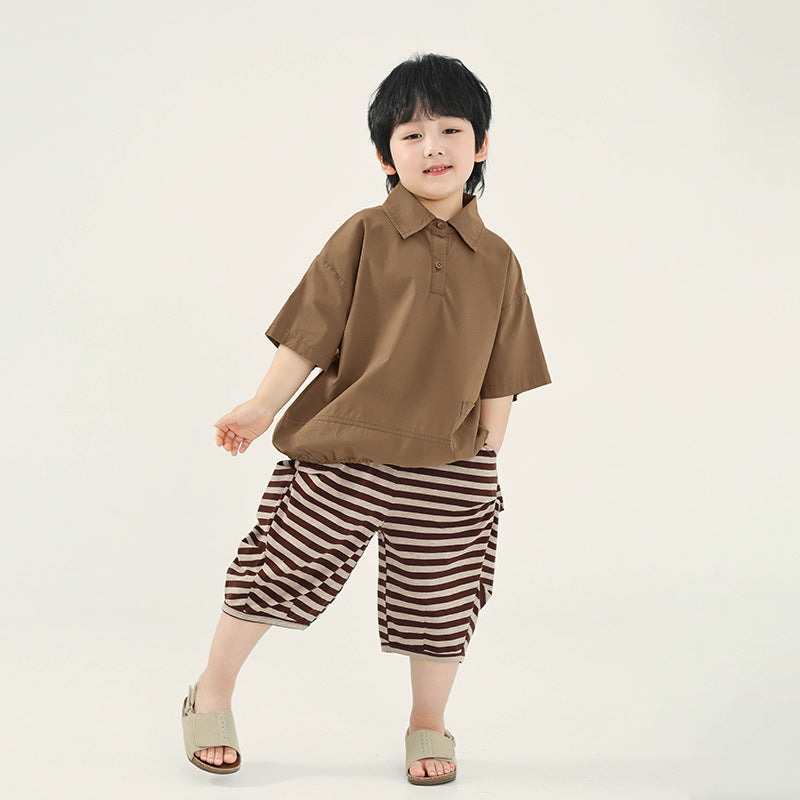 襟付き半袖シャツ