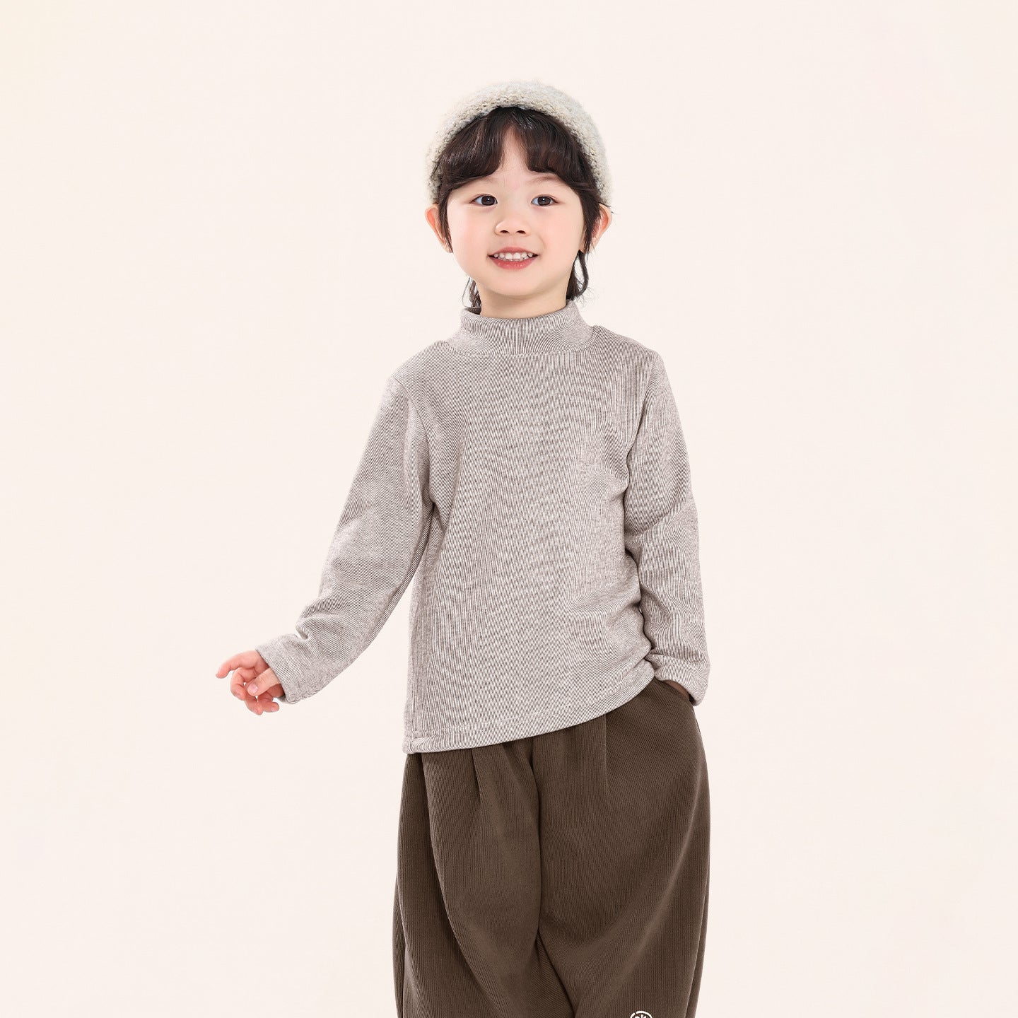 かすか縦ストライプ裏ボアインナー