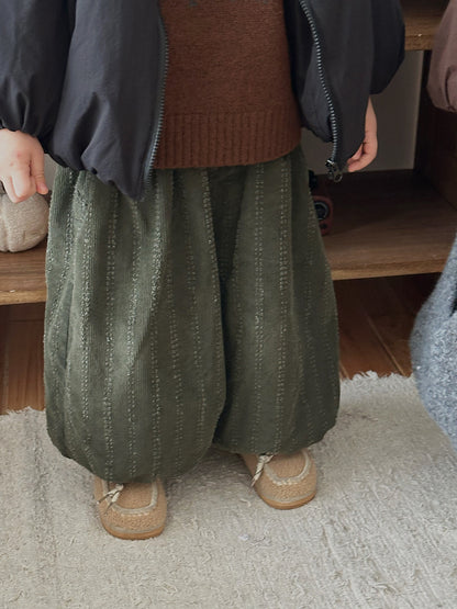 コーデュロイ裏ボアストライプパンツ